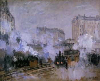 Claude Oscar Monet : Exterior of Saint-Lazare Station, Arrival of a Train